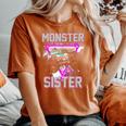 Monster Truck Sister Monster Truck Are My Jam Truck Lovers Women's Oversized Comfort T-Shirt Yam