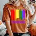 Nashville Tennessee Lgbtq Gay Pride Rainbow Skyline Women's Oversized Comfort T-Shirt Yam