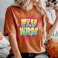 Nursing 80S 90S Hip Hop Fly Nurse Graffiti Style Women's Oversized Comfort T-Shirt Yam
