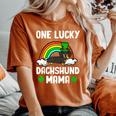 One Lucky Dachshund Mama Dog St Patrick's Day Women's Oversized Comfort T-Shirt Yam