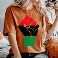 Pan African Unia Flag Fist Black History Black Liberation Women's Oversized Comfort T-Shirt Yam