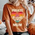 Pirate Mum Heart Vintage Skull Heart Women's Oversized Comfort T-Shirt Yam