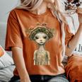 Pixiecore Forest Elf Girl With Mushrooms Fairycore Aesthetic Women's Oversized Comfort T-Shirt Yam