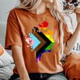 Progress Pride Rainbow Flag For Inclusivity Women's Oversized Comfort T-Shirt Yam