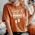 Promoted To Mommy Est 2024 New Grandma Grandmother Women's Oversized Comfort T-Shirt Yam
