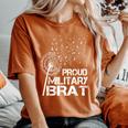 Proud Military Brat Military Child Month Purple Up Dandelion Women's Oversized Comfort T-Shirt Yam