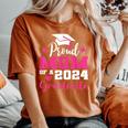 Proud Mom Of 2024 Graduate Senior Mother College Graduation Women's Oversized Comfort T-Shirt Yam