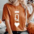 Queen Of Hearts Playing Card Vintage Crown Women's Oversized Comfort T-Shirt Yam
