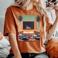 Retro Drive-In Theater Vintage Movies Graphic Women's Oversized Comfort T-Shirt Yam