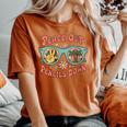 Retro End Of School Year Teacher Summer Last Day Women's Oversized Comfort T-Shirt Yam