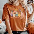 Retro Groovy Helping Little Ones Bloom Nicu Nurse Women's Oversized Comfort T-Shirt Yam