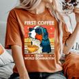 Retro Pet Sunglasses Coffee Vintage Bernese Mountain Dog Women's Oversized Comfort T-Shirt Yam
