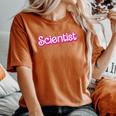 Retro Pink Scientist Science Teacher Back To School Women's Oversized Comfort T-Shirt Yam