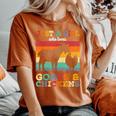 Retro Vintage Just A Girl Who Loves Chickens & Goats Farmer Women's Oversized Comfort T-Shirt Yam