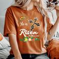 He Is Risen Bible Verse Floral Easter Is About Jesus Women's Oversized Comfort T-Shirt Yam