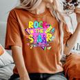Rock The Staar Test Testing Day Retro Groovy Teacher Stars Women's Oversized Comfort T-Shirt Yam