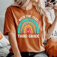 Rock The Test Third Grade Rainbow Test Day Teacher Student Women's Oversized Comfort T-Shirt Yam