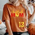 Softball Mom Mother's Day 13 Fastpitch Jersey Number 13 Women's Oversized Comfort T-Shirt Yam