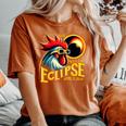 Solar Eclipse April 04 2024 Chicken Total Solar Eclipse 2024 Women's Oversized Comfort T-Shirt Yam