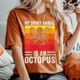 My Spirit Animal Is An Octopus Retro Vintage Women's Oversized Comfort T-Shirt Yam