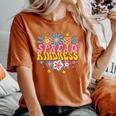 Spread Kindness Groovy Hippie Flowers Anti-Bullying Kind Women's Oversized Comfort T-Shirt Yam