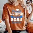 Super Proud Little Sister Of 2024 Graduate Awesome Family Women's Oversized Comfort T-Shirt Yam