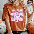 Testing Day Rock The Test Motivational For Teacher Student Women's Oversized Comfort T-Shirt Yam