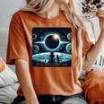 Total Solar Eclipse 2024 Girl Cat Eclipse Women's Oversized Comfort T-Shirt Yam