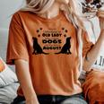 Never Underestimate An Old Lady Who Loves Dogs Born August Women's Oversized Comfort T-Shirt Yam