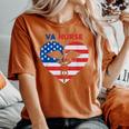 Va Nurse Nursing Staff Usa Flag Vet Nursing Women's Oversized Comfort T-Shirt Yam