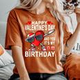 Valentine Birthday Girls Born On Valentines Day Women's Oversized Comfort T-Shirt Yam