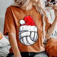 Volleyball Ball Christmas Santa Hat Xmas Sport Women Women's Oversized Comfort T-Shirt Yam