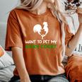 Want To Pet My Lucky Cock St Patrick's Day Chicken Pun Women's Oversized Comfort T-Shirt Yam