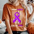 I Wear Purple For My Mom Mother Pancreatic Cancer Awareness Women's Oversized Comfort T-Shirt Yam