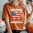 Welcome To America Patriotic Butterfly New American Citizen Women's Oversized Comfort T-Shirt Yam