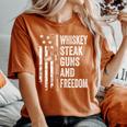 Whiskey Steak Guns And Freedom Usa Bbq Gun On Back Women's Oversized Comfort T-Shirt Yam