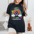 100Th Day Of Kindergarten School Rainbow 100 Days Smarter Women's Oversized Comfort T-Shirt Black