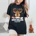 2Nd Grade Teacher Christmas Second Grade Squad Reindeer Xmas Women's Oversized Comfort T-Shirt Black