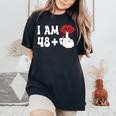 I Am 48 1 Middle Finger & Lips 49Th Birthday Girls Women's Oversized Comfort T-Shirt Black