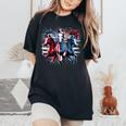 4Th Of July Horse Red White And Blue American Flag Women's Oversized Comfort T-Shirt Black