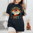 52Th Birthday 52 Years Old For Retro Vintage 1972 Women's Oversized Comfort T-Shirt Black