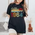 60 Years Old Vintage 1964 60Th Birthday Retro Women's Oversized Comfort T-Shirt Black