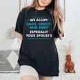 We Accept Cash Credit Debit Vendor Market Craft Fair Women's Oversized Comfort T-Shirt Black