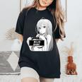 Anime Waifu Hentai Anime Lover Anime Girl Japanese Aesthetic Women's Oversized Comfort T-Shirt Black