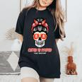 Anti Valentines Day Cupid Is Stupid Skull Messy Bun Women Women's Oversized Comfort T-Shirt Black