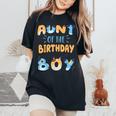 Aunt Of The Birthday Boy Dog Family Party Women's Oversized Comfort T-Shirt Black