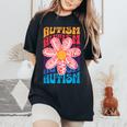 Autism Awareness Flower Acceptance Inclusion Love Support Women's Oversized Comfort T-Shirt Black