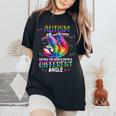 Autism Rainbow Sloth Seeing The World From Different Angle Women's Oversized Comfort T-Shirt Black