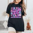 In My Autism Sister Era Retro Disco Family Autism Awareness Women's Oversized Comfort T-Shirt Black