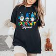 Autism Support Squad Gnomes Awareness Matching Kid Women's Oversized Comfort T-Shirt Black